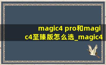 magic4 pro和magic4至臻版怎么选_magic4至臻版和magic4pro区别